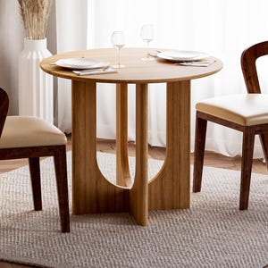 Round Dining Table - Modern dining table - Solid oak dining table - Wood dining table - Compact dining table - Scandi dining table