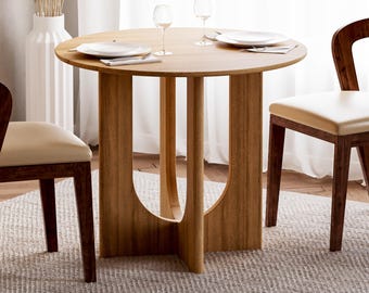 Solid Oak Round Dining Table - Modern Scandi Style