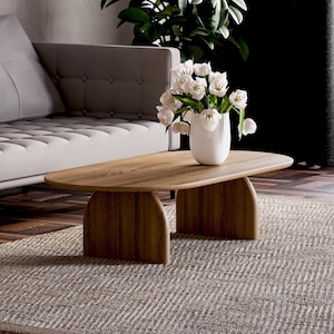 Table basse unique - Table basse moderne en chêne - Table basse scandinave - Table basse originale - Table basse en bois - Table de salon