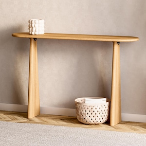 Unique Console Table - Oak hallway table - Scandi console table - Minimalist entryway table - Modern console table
