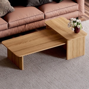 Nesting Coffee Tables - Modern Nesting Tables Set - Solid Oak Coffee Table - Minimalist Coffee Table - Wood Nesting Tables