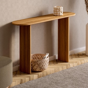 Console Table - Japandi console table - Oak hallway table - Minimalist entryway table - Scandi style console - Solid wood furniture