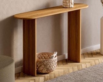 Console Table - Japandi console table - Oak hallway table - Minimalist entryway table - Scandi style console - Solid wood furniture