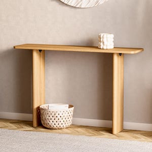 Oak hallway table -  Modern Console Table - Japandi console table - Minimalist entryway table - Solid wood style console