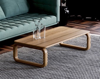 Tavolino da caffè moderno - Tavolino da caffè estetico - Tavolino da caffè in legno di rovere - Tavolino da caffè minimalista - Tavolino da caffè scandinavo - Tavolino da caffè unico