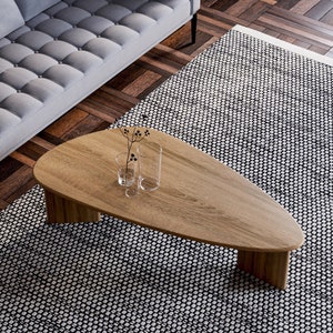 Modern Coffee Table Wooden coffee table Unique coffee table Minimalist coffee table Scandi coffee table Solid oak coffee table zdjęcie 1