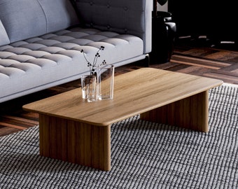 Modern Coffee Table - Wooden oak coffee table - Minimalist coffee table - Aesthetic coffee table - Japandi coffee table - Living room table