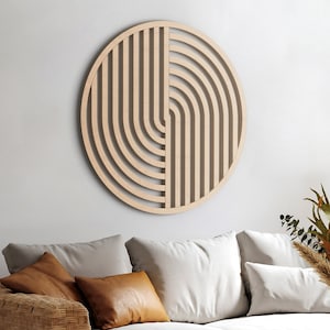 Round Wood Wall Art | Modern Wood Wall Art | Geometric decor | Minimalist wall art | Boho wall art | Abstract wood wall panels