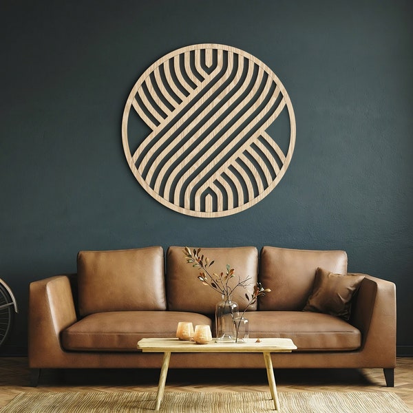 Round Wall Art | Wooden wall art | Geometric decor | Modern Wood Wall Art | Minimalist wall art | Boho wall art | Wood wall panels