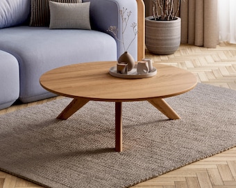 Solid Oak Modern Coffee Table – Organic Modern Living Room