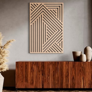 Modern Wood Wall Art | Abstract Wooden Wall Art | Geometric Wood Wall ...