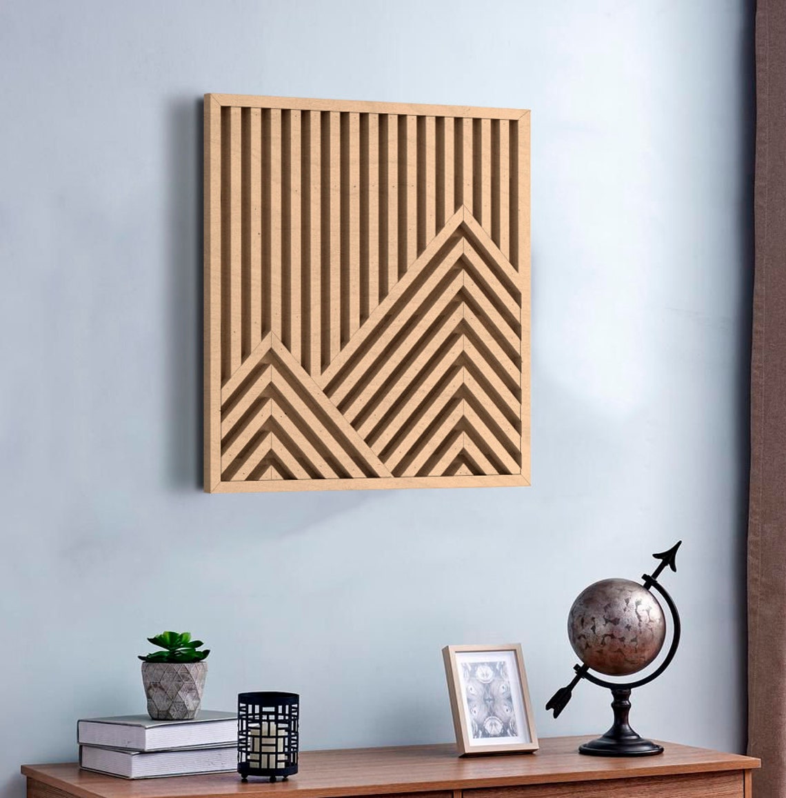 Mountain geometric Wall Art Modern Wood Wall Art Wood Wall Etsy