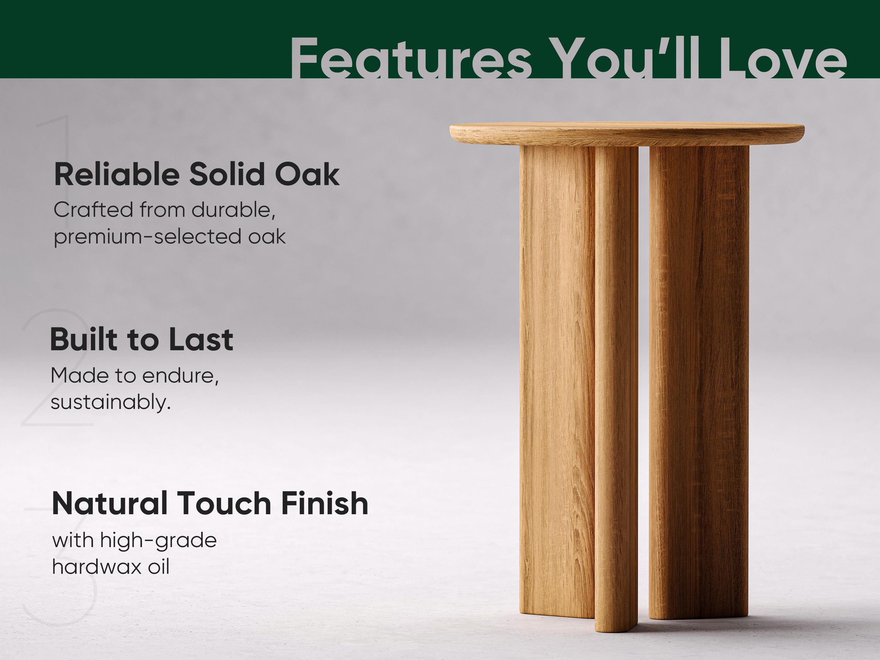 Solid Oak End Table: Modern Minimalist Side Table - Etsy