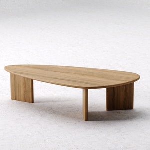 Modern Coffee Table Wooden coffee table Unique coffee table Minimalist coffee table Scandi coffee table Solid oak coffee table zdjęcie 4