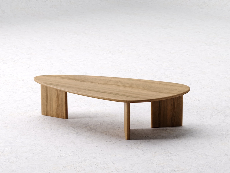 Modern Coffee Table Wooden coffee table Unique coffee table Minimalist coffee table Scandi coffee table Solid oak coffee table zdjęcie 4