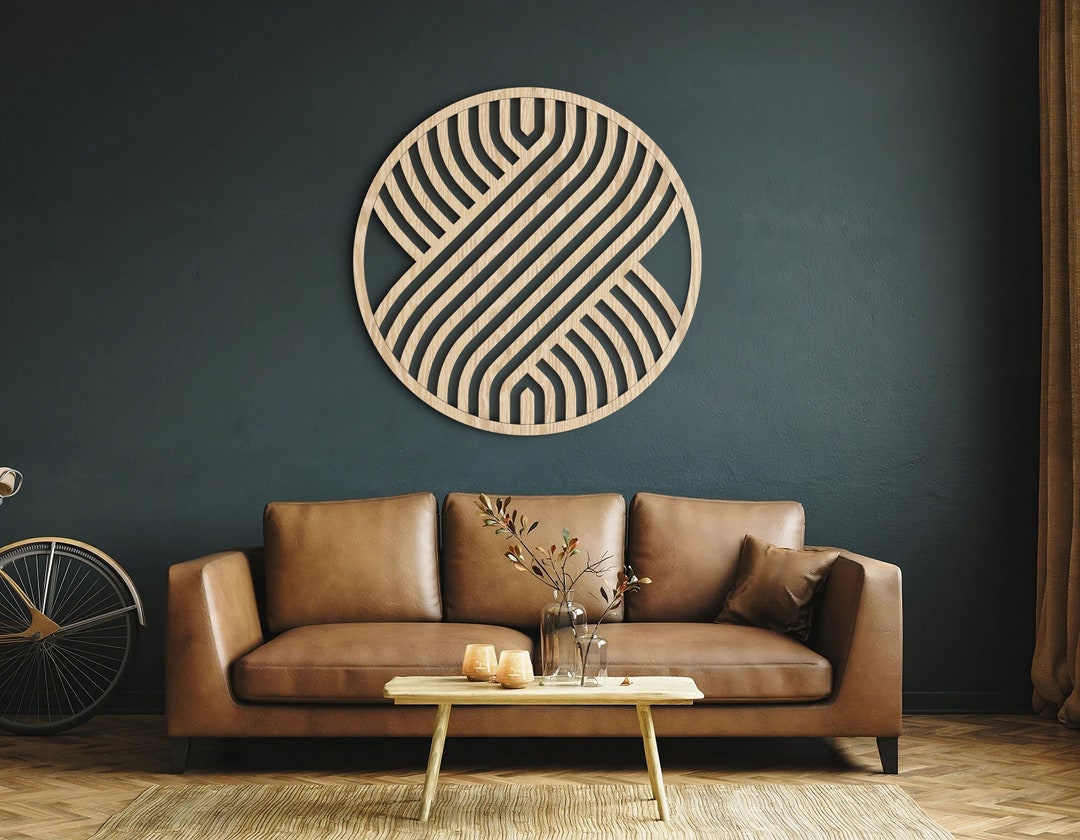 Round Wall Art | Wooden Wall Art | Geometric Decor | Modern Wood Wall Art | Minimalist Wall Art ...