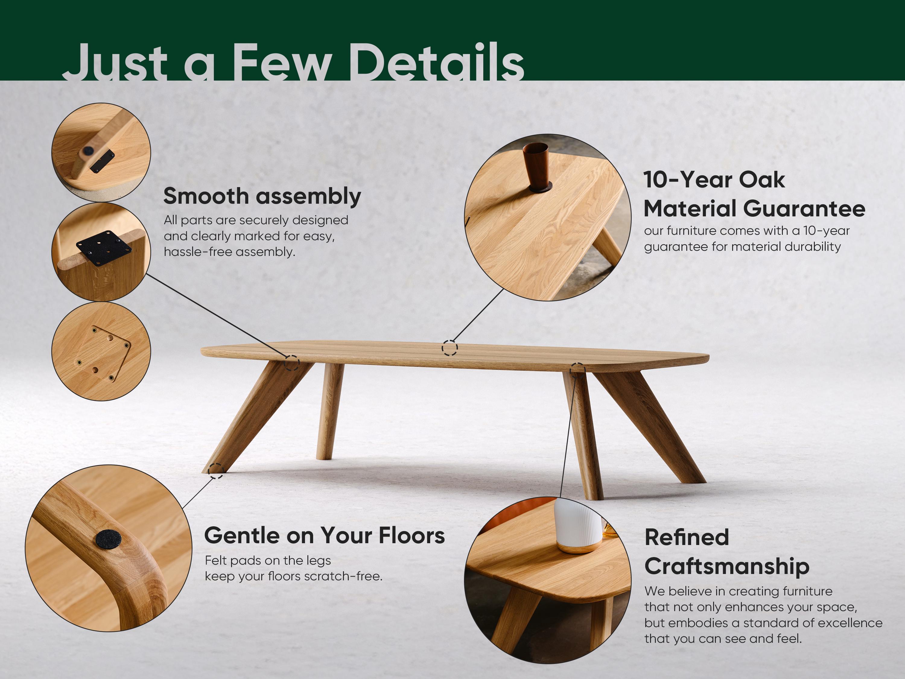 Solid Oak Coffee Table – Modern Minimalist Scandi Design - Etsy UK