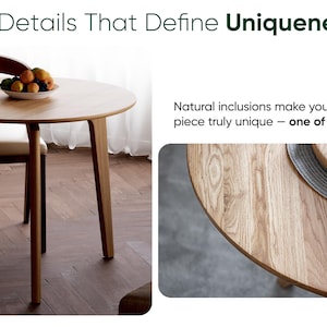 Mid-century Dining Table - Round Dining Table - Solid Oak Dining Table ...