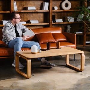 Modern Coffee Table - Aesthetic coffee table - Wooden oak coffee table - Minimalist coffee table - Scandi coffee table - Unique coffee table image 5