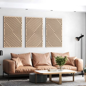 Modern Wood Wall Art Geometric Wood Wall Panels Abstract Wooden Wall ...