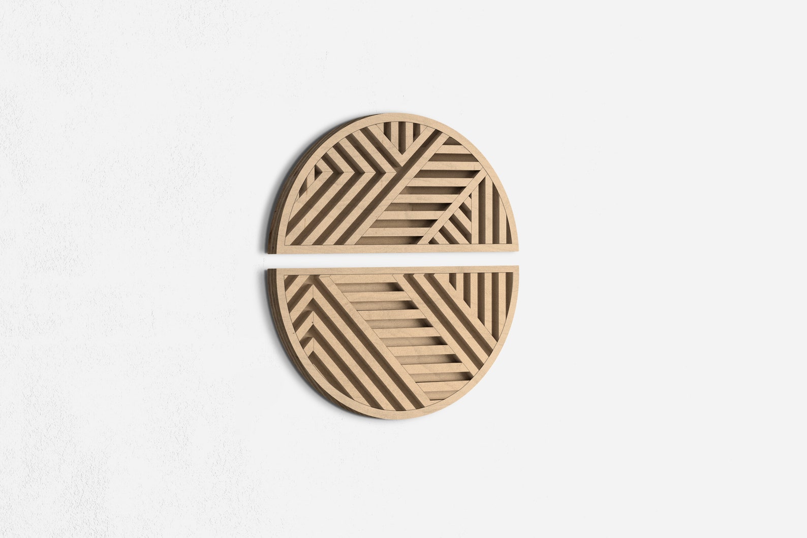Round Wood Wall Art Round Wood Art Geometric Wood Wall Art Etsy