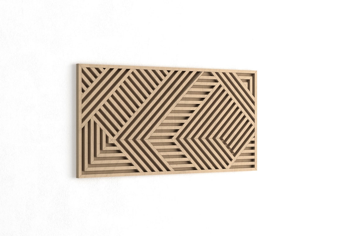 Abstract Wood Wall Art Modern Wooden wall art Geometric Etsy