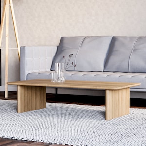 Modern Coffee Table Wooden oak coffee table Minimalist coffee table Aesthetic coffee table Japandi coffee table Living room table zdjęcie 5