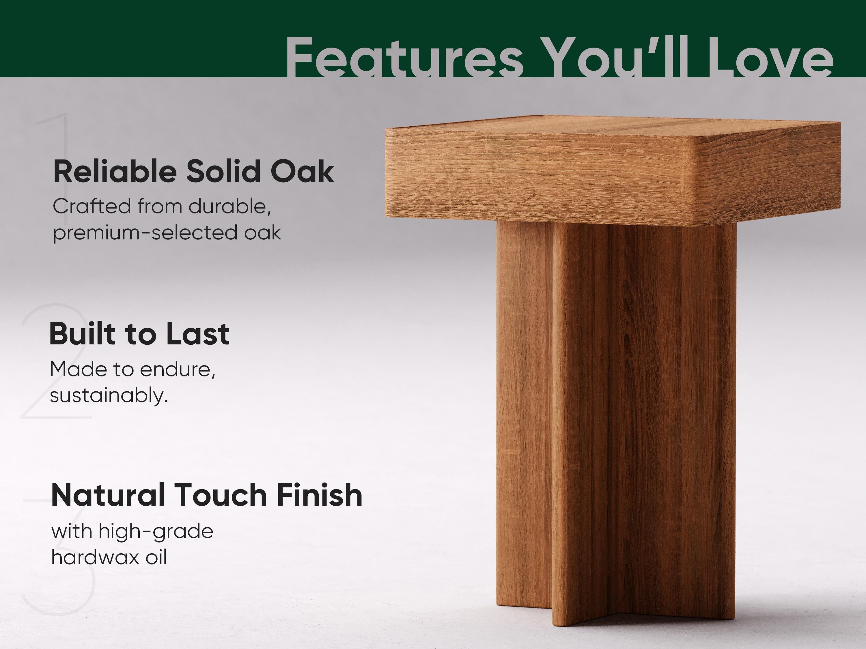 Solid Oak End Table: Modern Scandi Side Table - Etsy