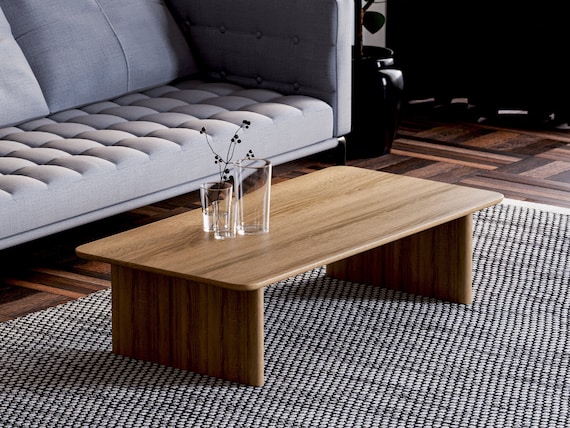 Modern Coffee Table - Wooden oak coffee table - Minimalist coffee table - Aesthetic coffee table - Japandi coffee table - Living room table