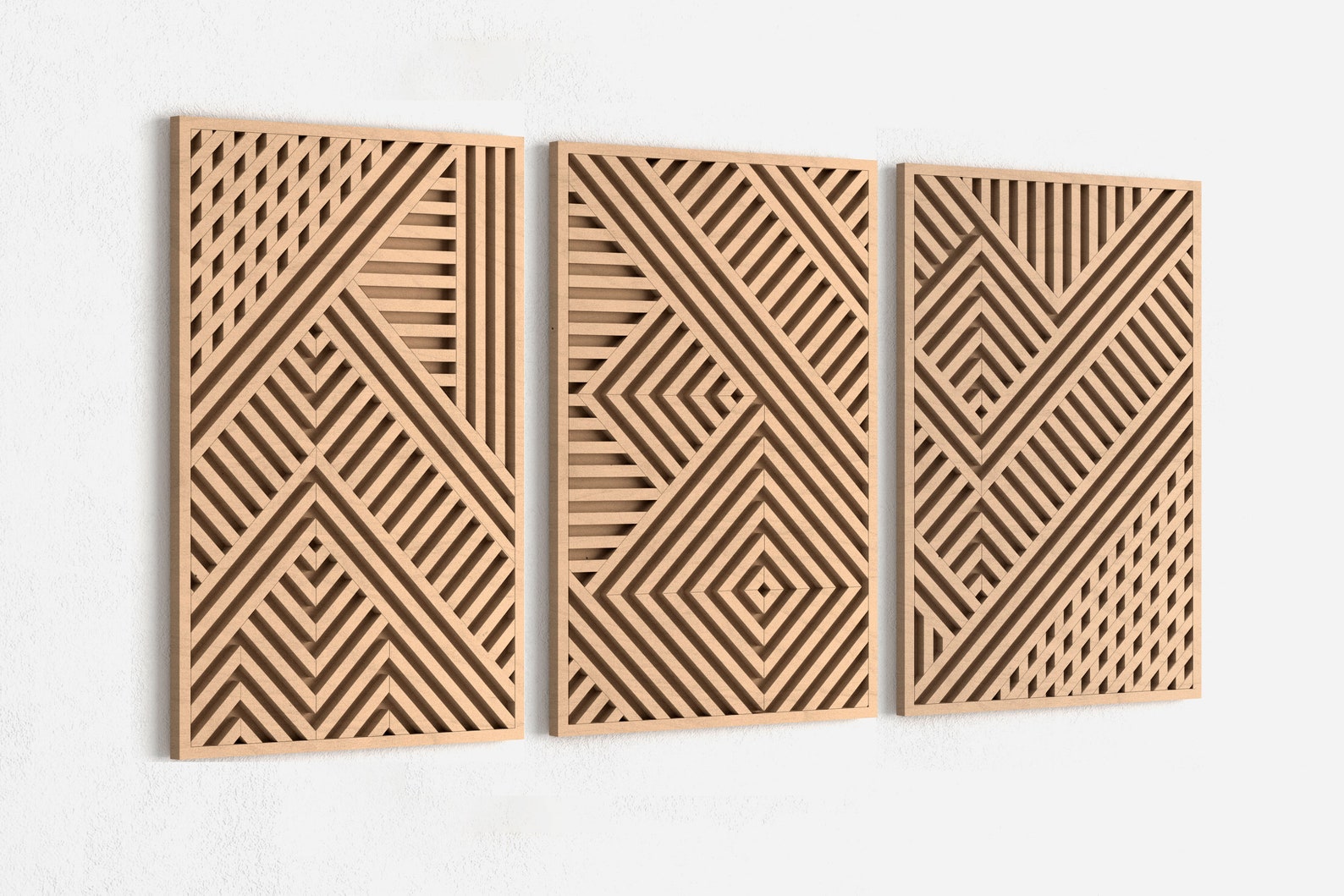 Modern Wood Wall Art Geometric Wooden Wall Panels Abstract Etsy UK