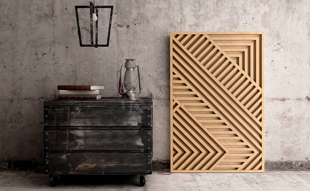 Geometric Wood Wall Art Abstract Wooden Wall Art Modern Wood Wall ...