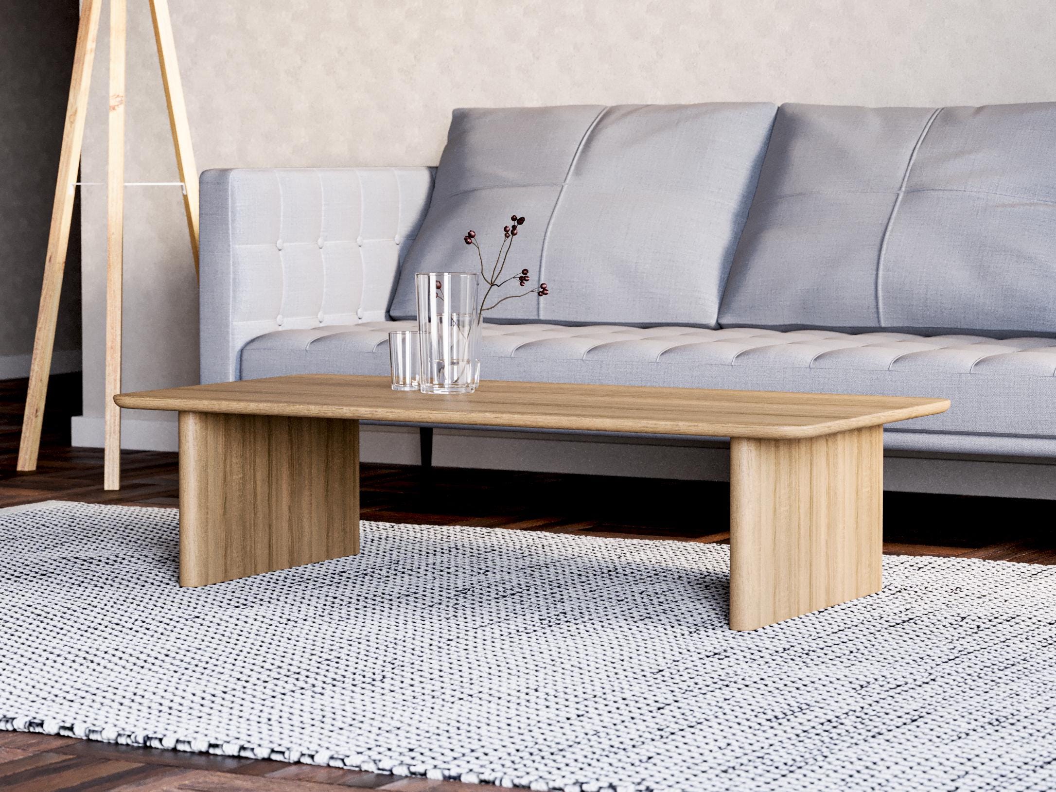 Modern Coffee Table - Wooden Oak Coffee Table - Minimalist Coffee