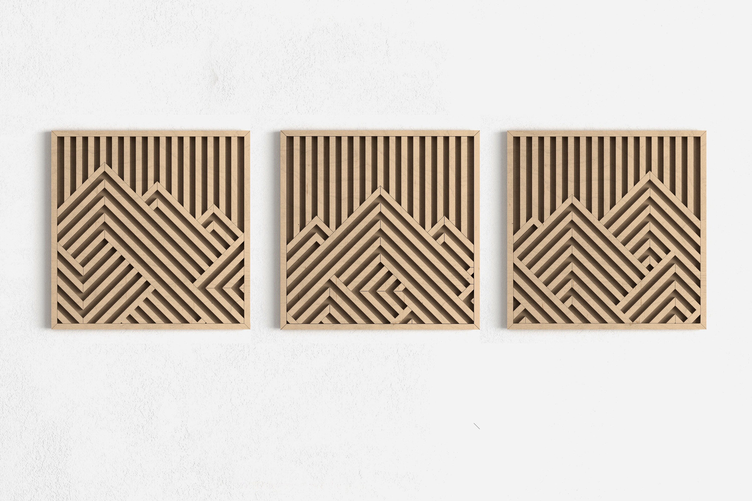Geometric Wooden Wall Art Mountains Wood Wall Art Etsy