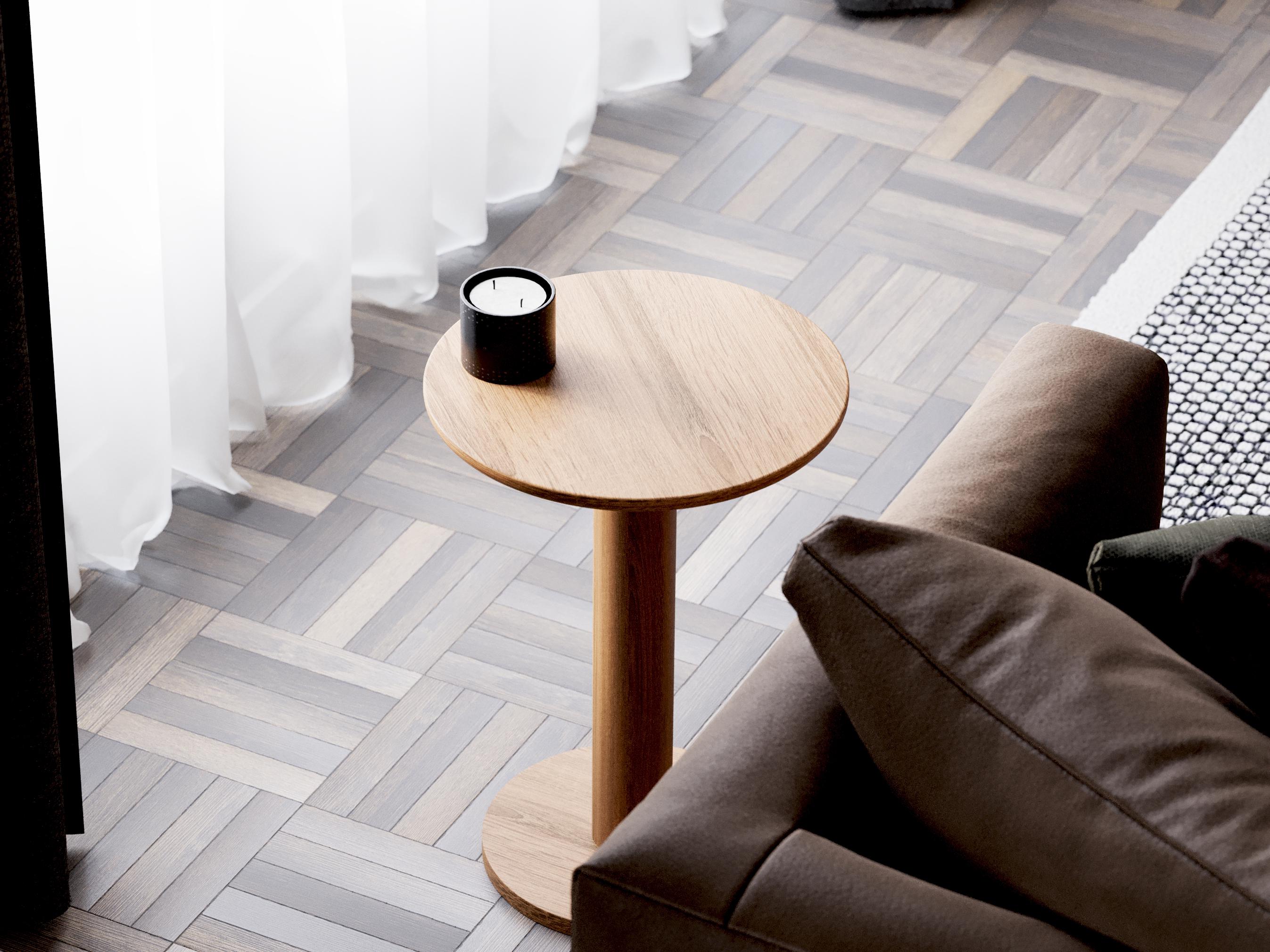 Solid Oak Round End Table: Modern Minimalist Side Table - Etsy