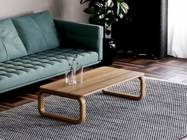 Modern Coffee Table - Aesthetic coffee table - Wooden oak coffee table - Minimalist coffee table - Scandi coffee table - Unique coffee table image 1