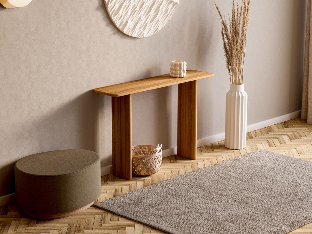 Scandi Entry Table Modern Console Table - Scandi Console Table - Oak Hallway Table ...
