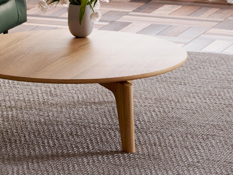 Handcrafted Solid Oak Round Coffee Table - Scandi Modern Design - Etsy