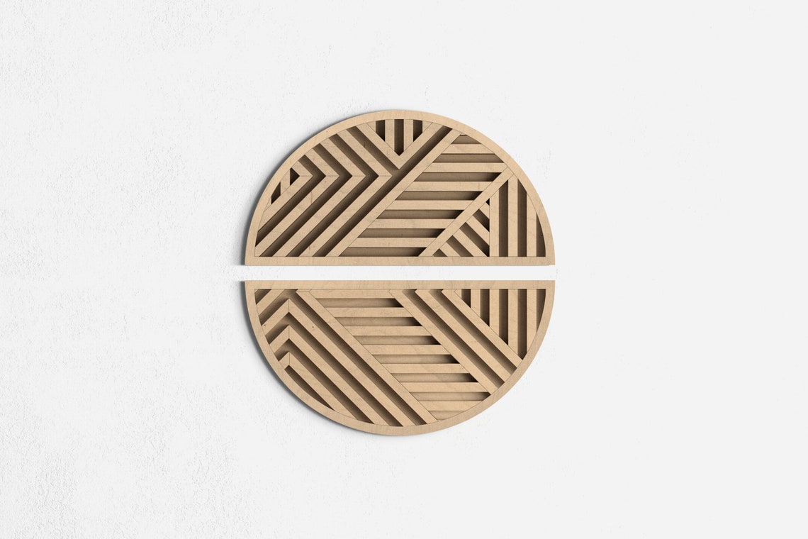 Round Wood Wall Art Round Wood Art Geometric Wood Wall Art Etsy