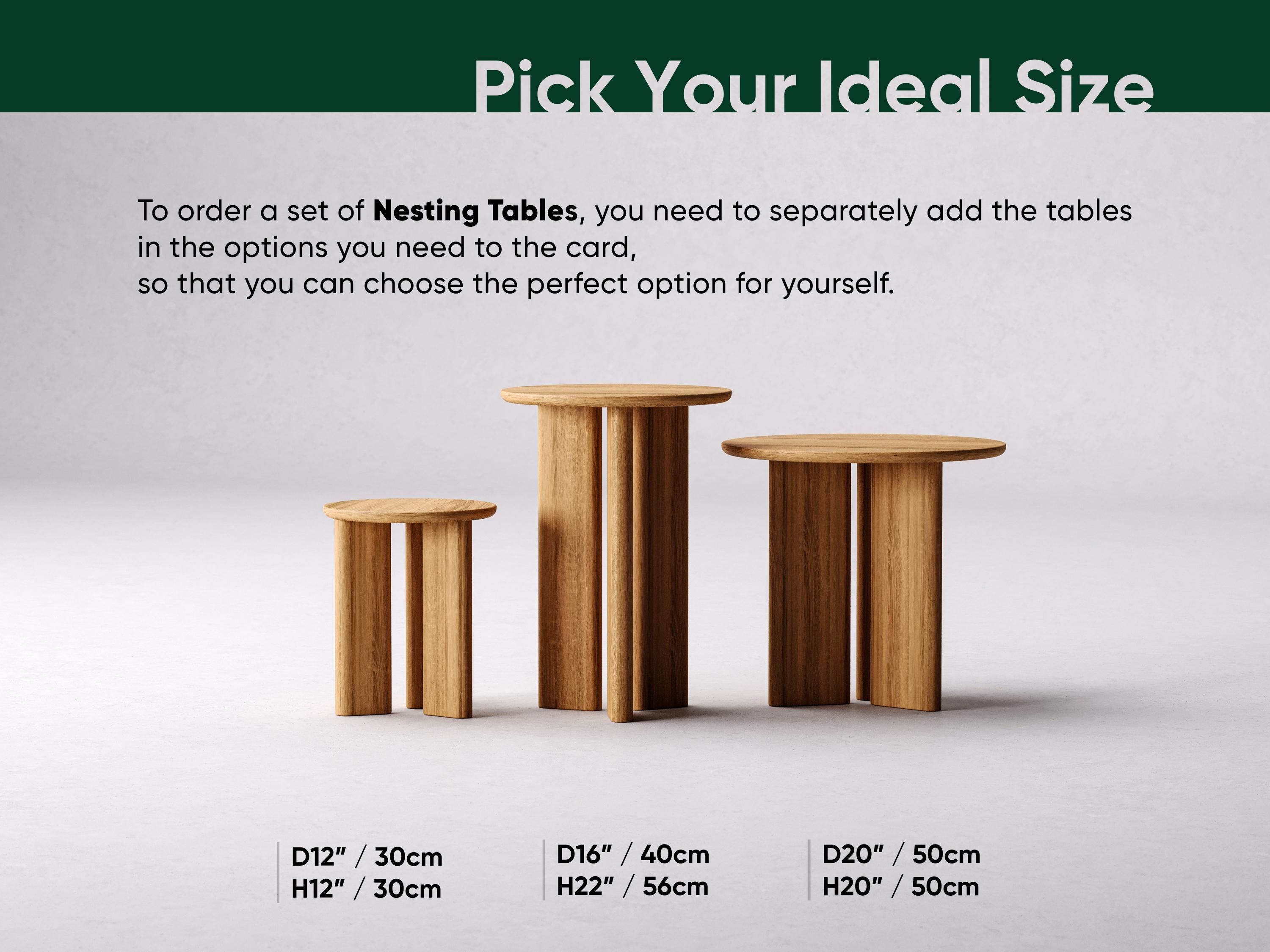 Modern Nesting Tables - End Round Side Table - Solid Wood Table - Small ...