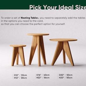 Solid Oak Round Side Table: Modern Minimalist End Table image 7