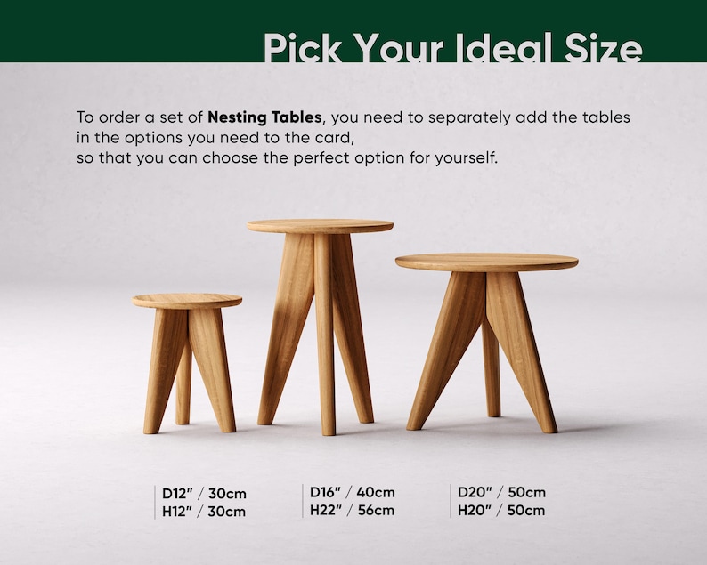 Solid Oak Round Side Table: Modern Minimalist End Table image 7