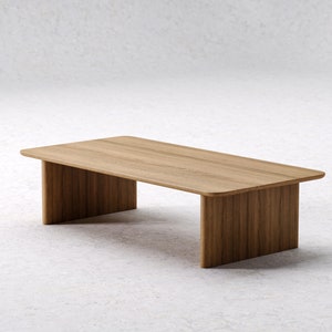 Modern Coffee Table Wooden oak coffee table Minimalist coffee table Aesthetic coffee table Japandi coffee table Living room table zdjęcie 7