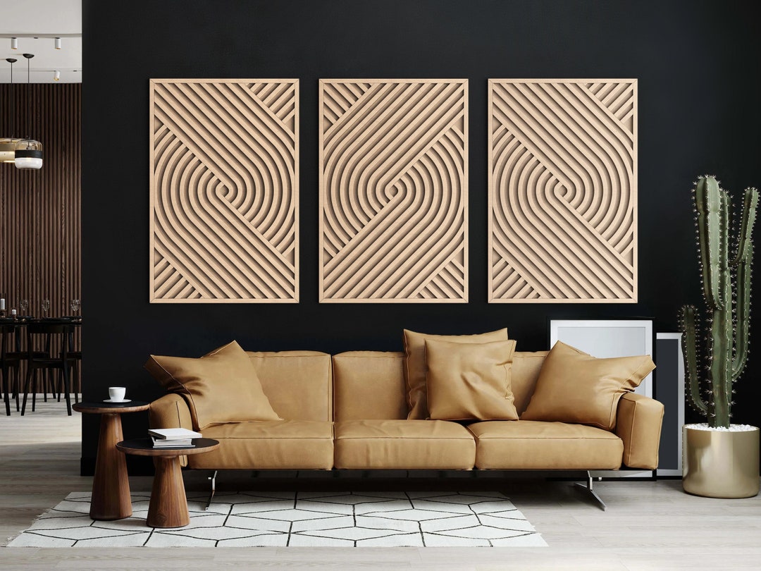 Modern Wood Wall Art Geometric Wood Wall Panels Abstract Wooden Wall