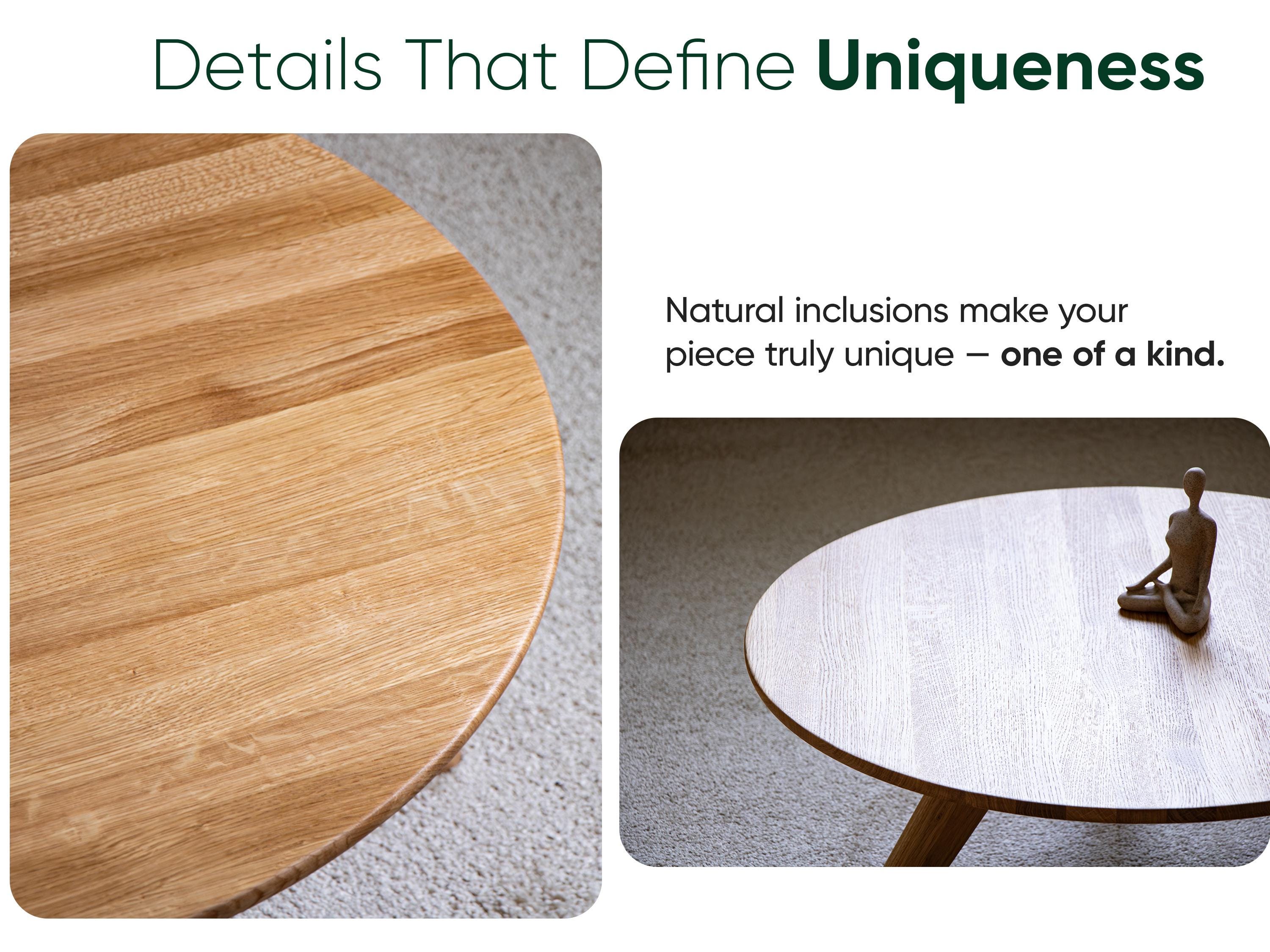 Modern Round Solid Oak Coffee Table - Scandi Style - Etsy