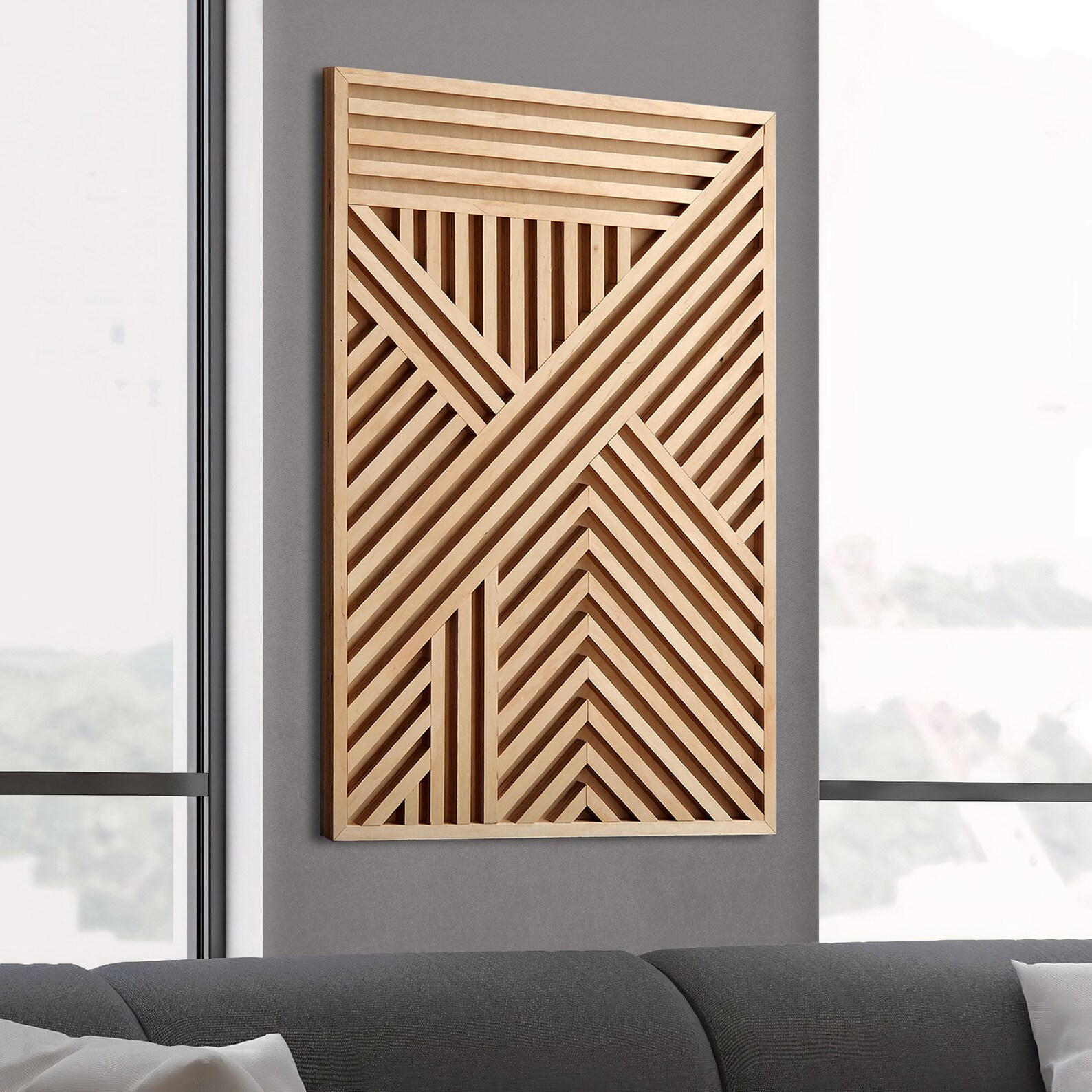 Modern Wood Wall Art Abstract Wooden Wall Art Geometric Etsy