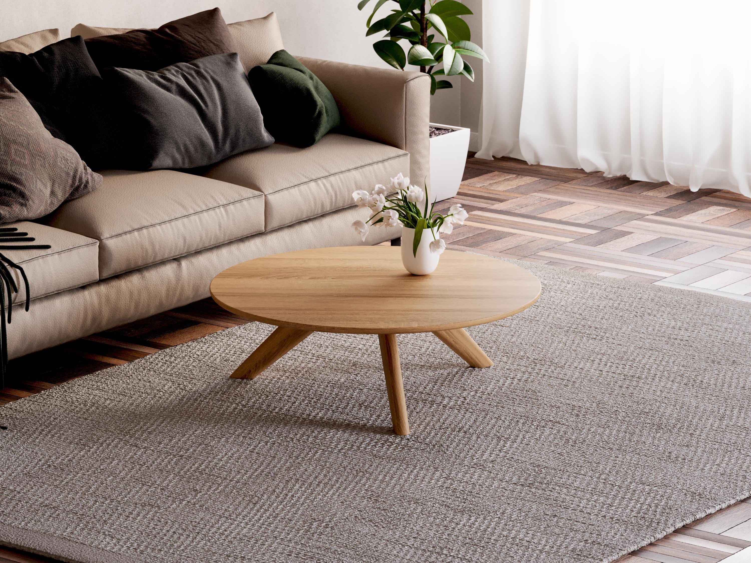 Modern Round Solid Oak Coffee Table - Scandi Style - Etsy