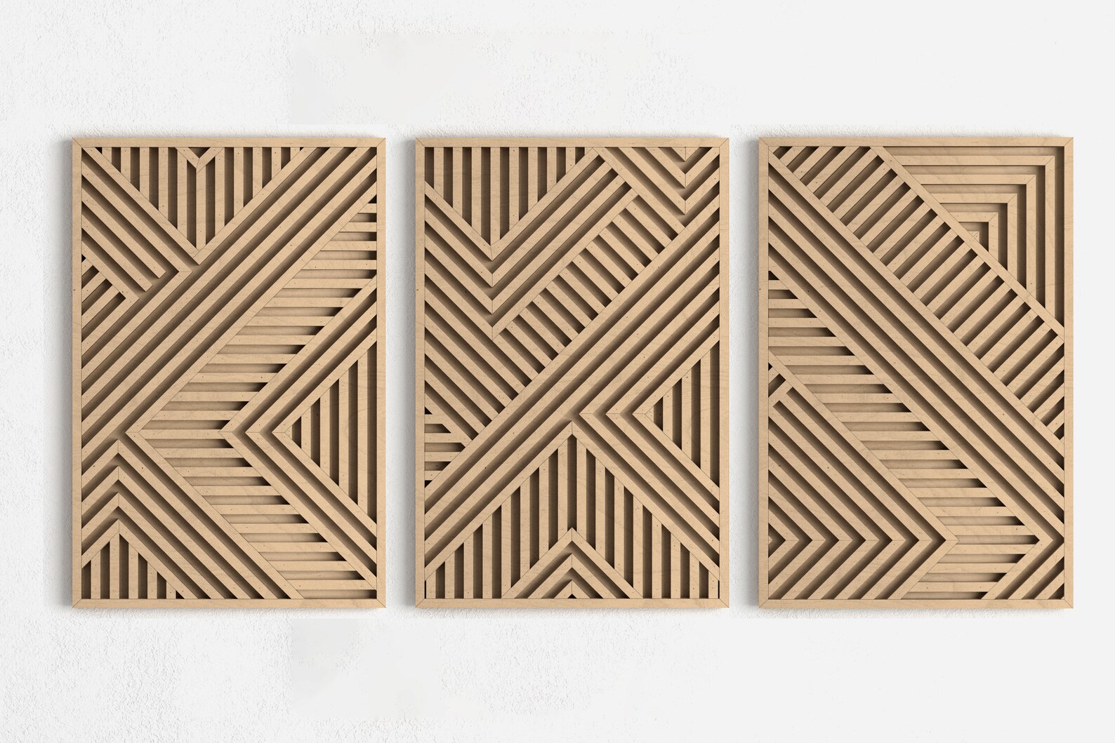 Modern Wood Wall Art Set Geometric Wood Wall Panels Wooden Etsy Canada