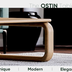 Modern Coffee Table - Aesthetic coffee table - Wooden oak coffee table - Minimalist coffee table - Scandi coffee table - Unique coffee table image 2