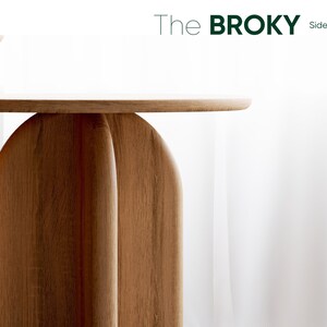Solid Oak Round End Table: Modern Minimalist Side Table - Etsy