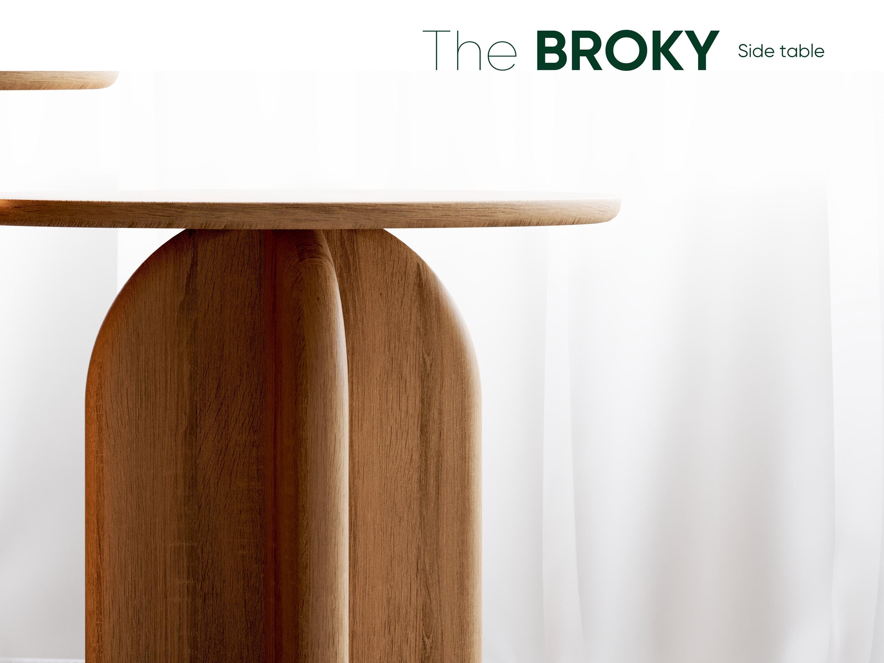 Solid Oak Round End Table: Modern Minimalist Side Table - Etsy